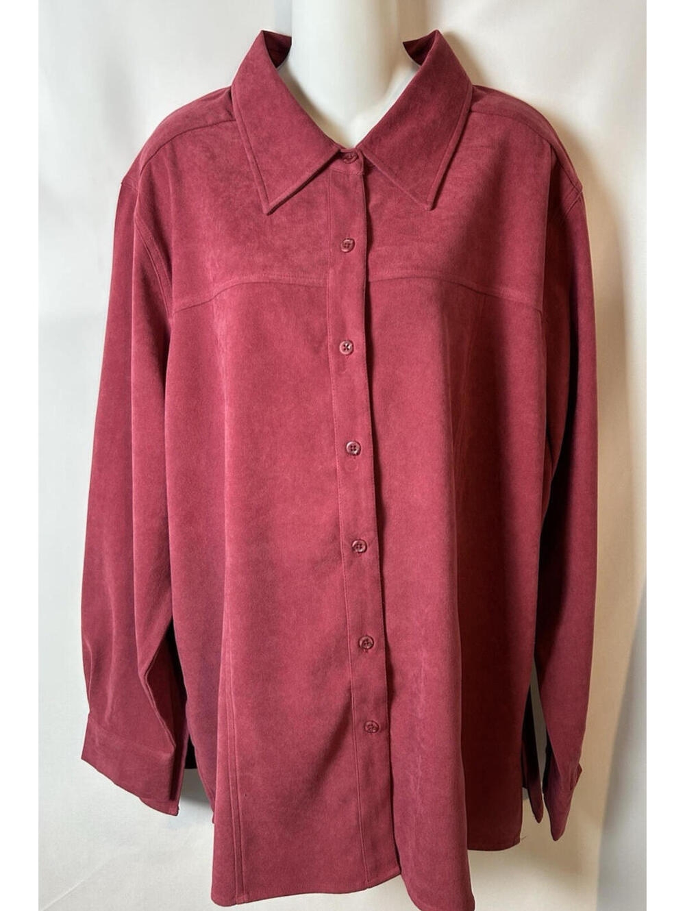 Denim & Co. Women's Raspberry Colored Shirt Jacket   Size XL   NWOT